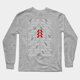 Red Geometric Long Sleeve T-Shirt